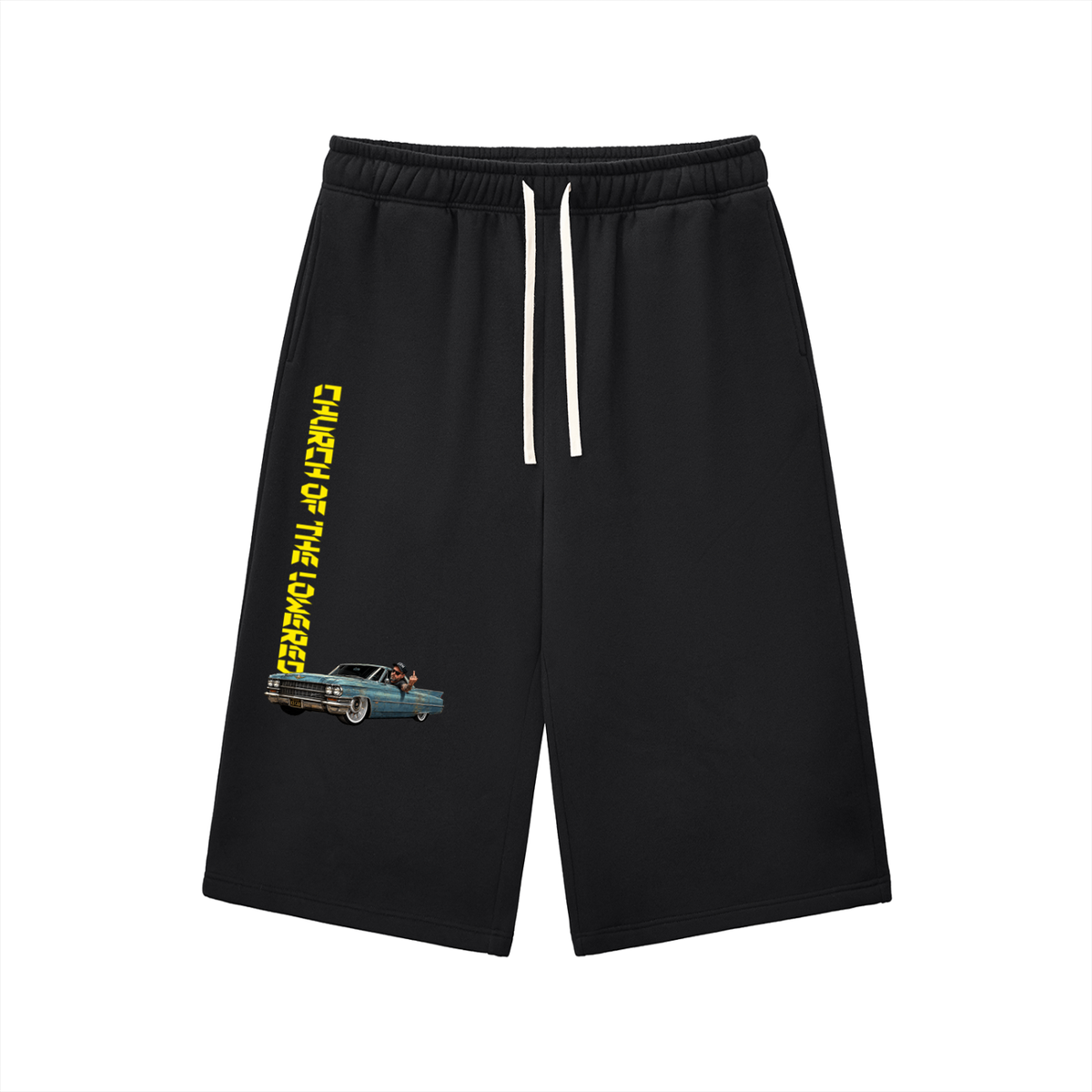 Relaxed Drawstring Three-quarter Sweatpants