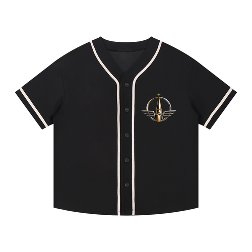 Contrast Piped Button-Up Jersey
