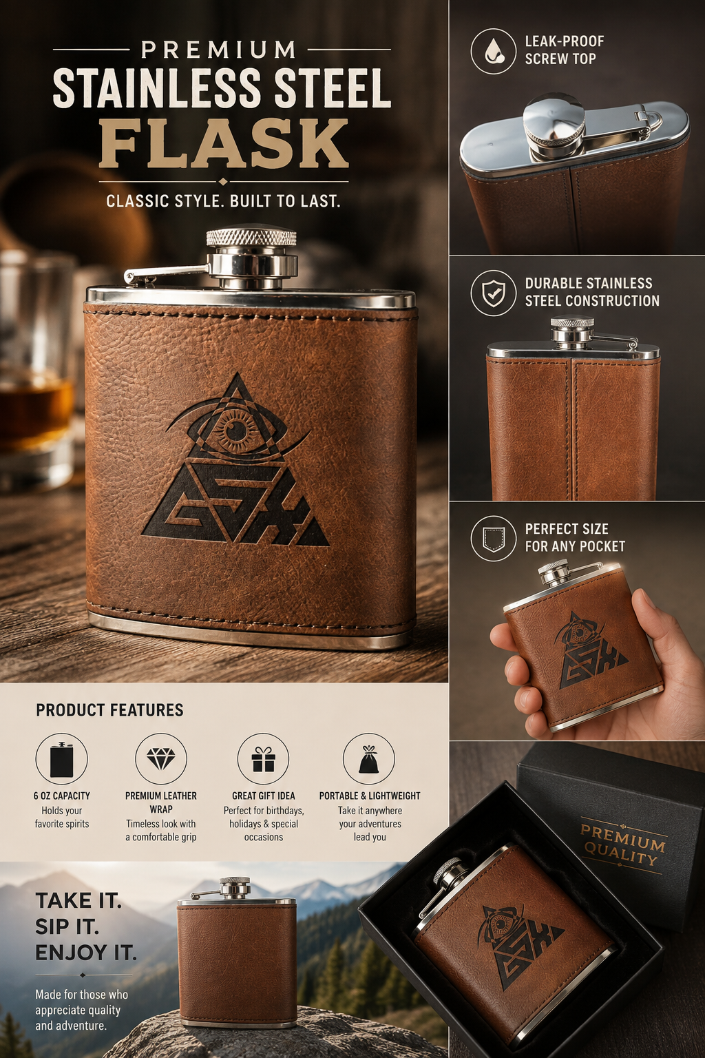 Leather Bound Flask